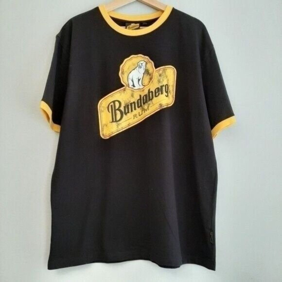 BUNDABERG RUM Promotional Black T-Shirt Polar Bear Men's Sz XL - Picture 2 of 9